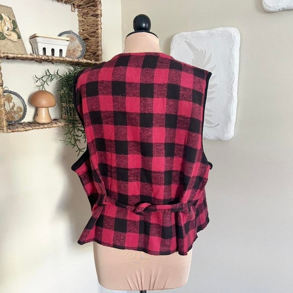 Vintage Rosettes 90s Deadstock Plaid Vest - Picture 3 of 5